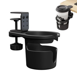 Drink Holder Desk, Cup Holder Table Anti Spill, 360 Degree Rotating Cup Holder for Desk, Adjustable Drink Holder Table Bottle Holder for Home, Office