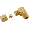Brass Compression Fitting, 3/16 Tube to 1/8 NPT, 90 Degree