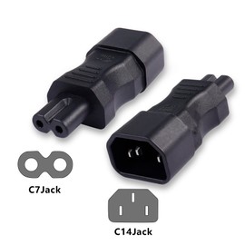PNGKNYOCN C14 to C7 Power Adapter,10A 250V AC IEC 320 C14 Male to C7 Female Power Adapter，Standard AC Power Cord Plug(2Pack)