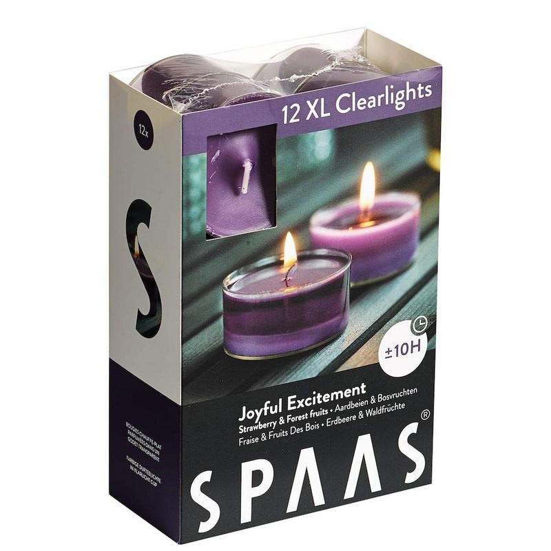 Spaas 12 Maxi Scented Tealights in Transparent Clear Cup, ±