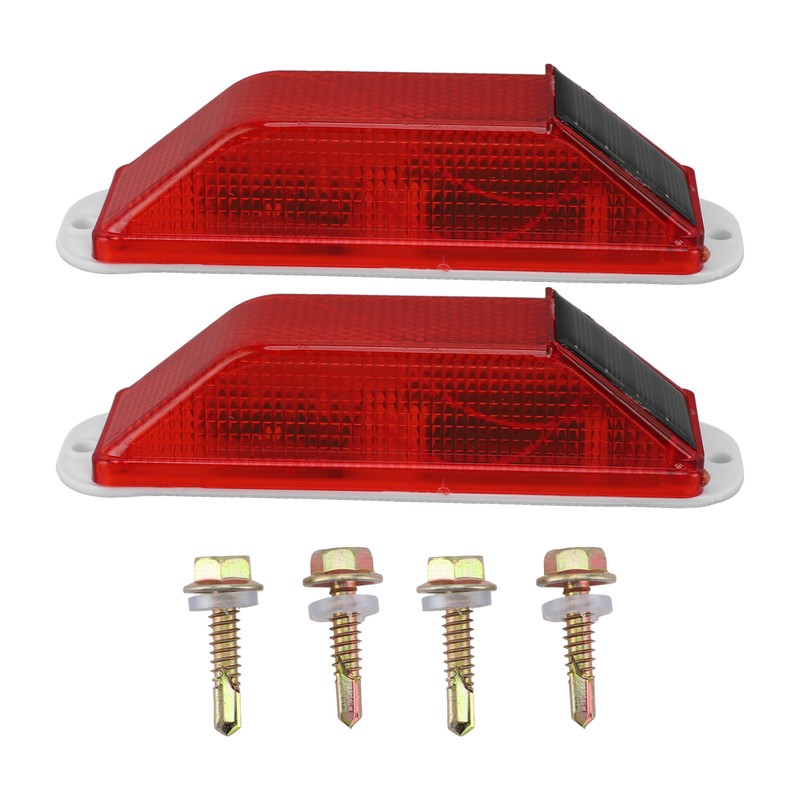 2 PCS Solar Warning Light 200mAh Light Control Waterproof Barricade
