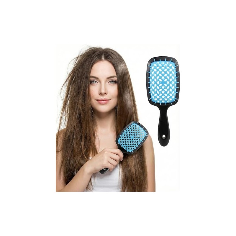 Bluelander Cepillo para Cabello Antinudos con Mango Ergonómico, Cepillado Sin
