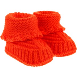 TEHAUX 1pair Handmade Knitted Booties Soft Woolen Yarn Boy Girl Shoes Months for Crawling Walking Everyday Use for Newborns