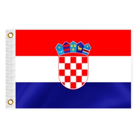 Croatia Boat Nautical Flag 12x18IN Double Sided Croatians Marine Banner Nylon Small Yacht Sail Pontoon ATV Bike Truck Motorcycle Flag with 2 Brass Grommets