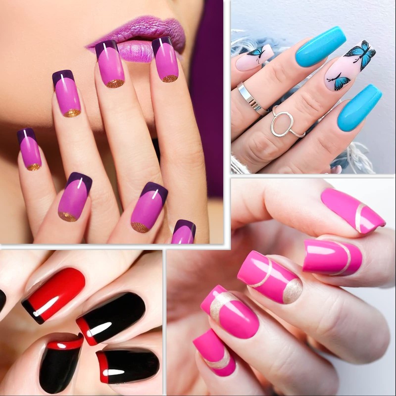 500PCS Natural False Nails Tips Lady French Style Acrylic Artificial