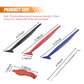 KITUREK Car Wrapping Vinyl Tool Kit, 5 in 1 Flexible Micro Squeegee Set, Corner Squeegee Curves Slot Tools with 3 Different Hardness, for Auto Stickers, Vinyl Wraps Application (5PCS)