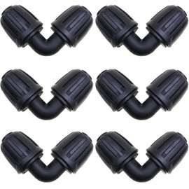 CTRICALVER 1/2" Irrigation Fittings, 6 Elbow Connectors, Irrigation Pipe Connector, Drip Tube Barb Connector for Drip Sprinkler System, Garden System