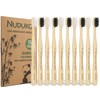 NUDUKO Toothbrush 10 Pack Bamboo Toothbrushes - Eco-Friendly Natural Wooden