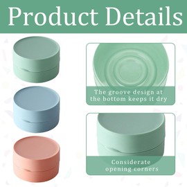 Soap Box Round, Pack of 3 Solid Shampoo Storage, Soap Box Travel, Portable Soap Boxes with Lid, Soap Container for Solid Soap, Soap Dish Round, for Bathroom, Travel, Camping