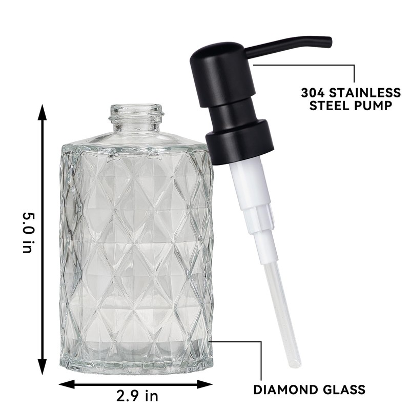 Easy Tang Glass Hand Dish Soap Dispenser Kitchen Bathroom 12