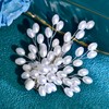 JHOO White Pearl Hair Clip Bridal Wedding Hair Accessories, Bride