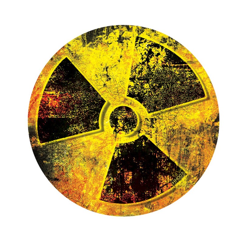 GRUNGE Radiation Circle Hard Hat Stickers 4 Pack #HH007