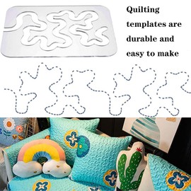 Henmany Free Motion Quilting Templates: Quilting Templates for Machine Quilting - Sturdy Acrylic Rulers for Easy Using Quilting Designs(3pc)