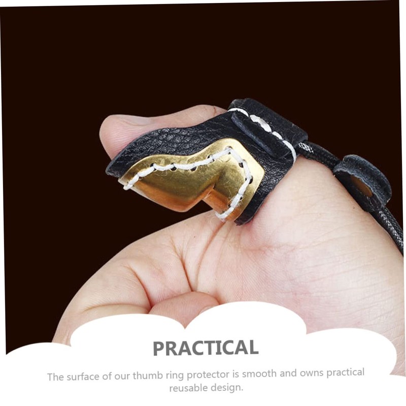NOLITOY Finger Guard Thumb Protector Leather Shooting Sleeve for Arrow