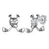 Daixiya Hockey Earrings S925 Sterling Silver Hockey Helmet Stud Earrings