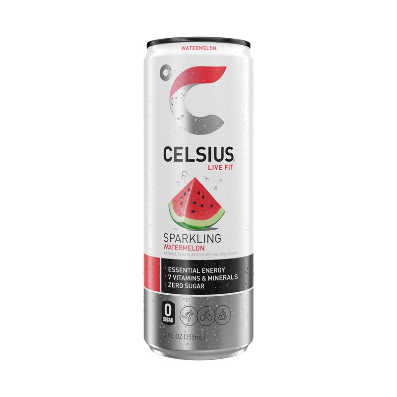 CELSIUS Sparkling Watermelon, Functional Essential Energy Drink 12 Fl Oz