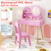 HONEY JOY Kids Vanity, Little Girls Vanity Set with Mirror