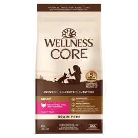 Wellness Core Grain Free Dry Cat Food Turkey Duck Recipe 5 Pound Bag