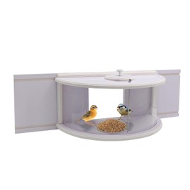 HIEDUYT Window Bird Feeders for Viewing Durable in Window Bird Feeder in Window for Viewing with Clear Panel Large Wooden Bird Feeder for Inside House Attracting Wild Bird Feeder