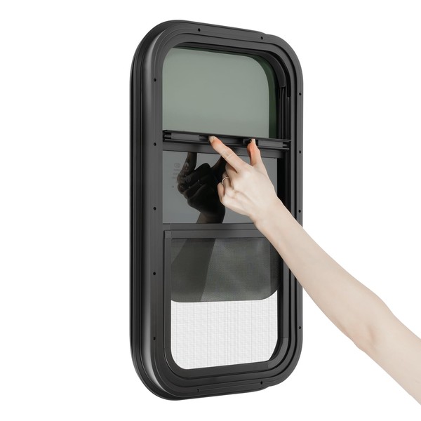 CRYBY Vertical Slider RV Window, Camper Trailer Teardrop RV Window