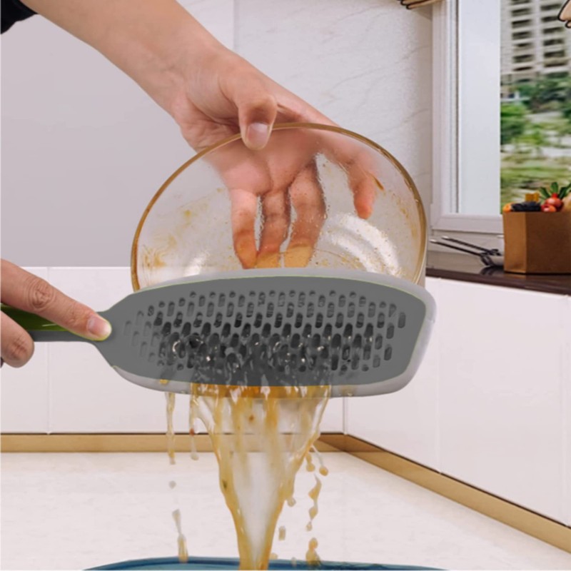 EZ Kitchen Dish Squeegee Kitchen with Silicone Food Strainer Long