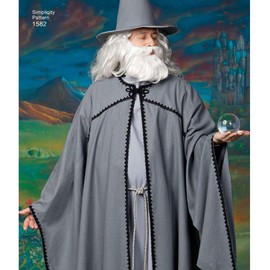 Simplicity 1582 Teen's, Men's, and Women's Hooded Cape Costume Sewing Patterns, Sizes XS-XL