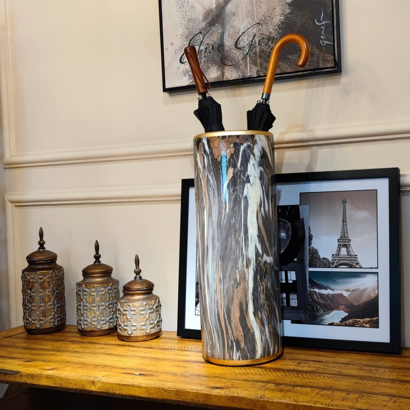 HOZUSO Marble Pattern Umbrella Stand Umbrella Contemporary Bucket Umbrella Rack