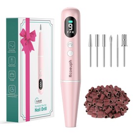 Cordless Nail Drill Professional, Electric Nail File Wireless for Gel Acrylic Dip Powder, Portable Nail Drill Tool for Women, Rechargeable Gel Polish Remover, Manicure Pedicure Polishing Set(Pink)
