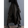 ellazhu Women's Oversized Irregular Drop Crotch Harem Hakama Pleated Drawstring