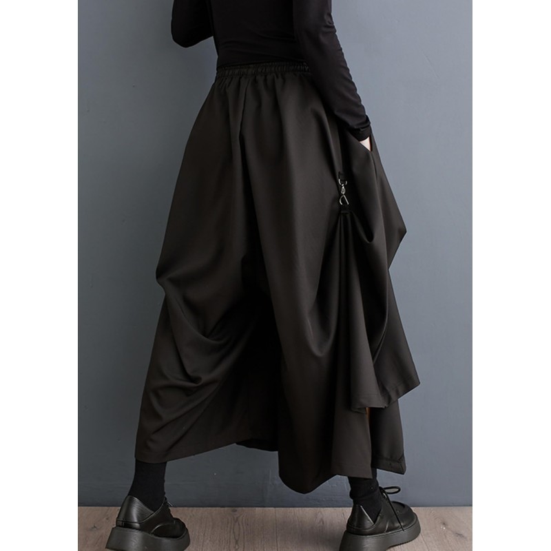 ellazhu Women's Oversized Irregular Drop Crotch Harem Hakama Pleated Drawstring