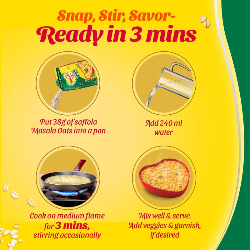 Saffola Masala Oats Veggie Twist, 500 grams (17.63 oz) -