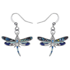 DALANE Enamel Alloy Flying Dragonfly Earrings Dangle Summer Insects Jewelry for Women Girls Kids Charms Gifts (Blue)