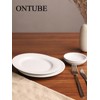 ONTUBE 4-Piece Plates and Dishes Set, Ceramic Dinnerware Set,Dishwasher &