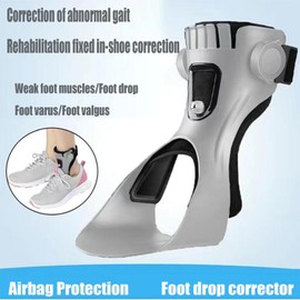 AFO Drop Foot Brace - Foot Up Tobillo Pie Ortesis Soporte con Airbag Inflable para Hemiplejia Stroke Zapatos Walking Foot Stabilizer/Grey