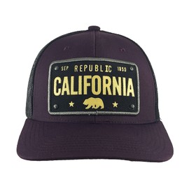 TOP HEADWEAR Republic California 1850 Adjustable Trucker Hat - Burgundy