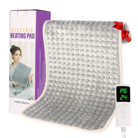 iulrtba Electric Heat Pad for Back Neck Shoulder Belly, 12'' x 24'' Heated Pad with 9 Heat Levels and 4 Timer Setting, Electric Heating Pad Fast Heating & Machine Washable-30x60cm