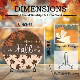 patcate Hello Fall Desk Decor, 8 Inch Autumn Maple Leaves Table Centerpieces, Thanksgiving Gifts for Home Farmhouse Decorations - A07