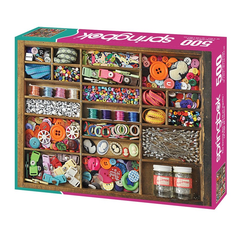 Springbok's 500 Piece Jigsaw Puzzle The Sewing Box, Multi