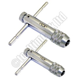 Tooltime® 2 Piece Professional T-Handle Ratchet Tap Wrench Set M3-M8 and M5-M12