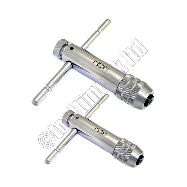 Tooltime® 2 Piece Professional T-Handle Ratchet Tap Wrench Set M3-M8