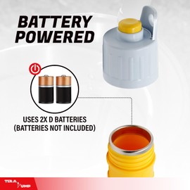 TERA PUMP Battery Powered Outdoor Cooking Oil Filter Pump for Warm Cooking Oil - BPA Free Transfer Pump - TRCOOK03