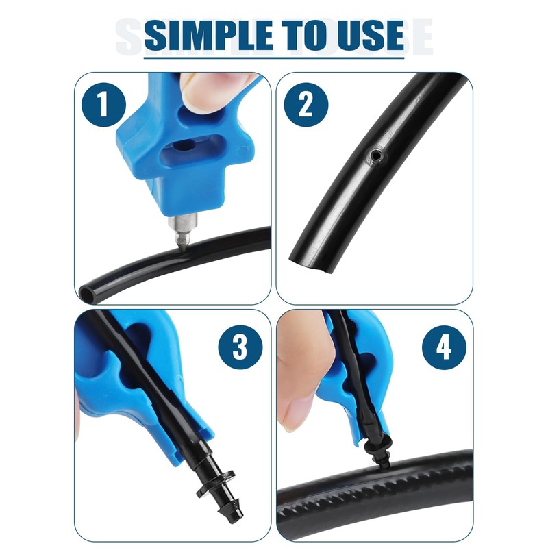 Kalolary 2-in-1 Drip Irrigation Tubing Hole Punch & Fitting Insertion