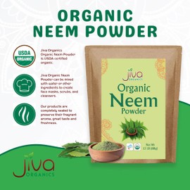 Jiva Organics Organic Neem Leaf Powder 1.5 Pound Bulk Bag - Azadirachta Indica - Pure & Natural Ayurvedic Herb - Neem Powder for Eating, Skin, Gums, and More!