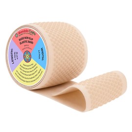 Mandala Crafts Cinta Adhesiva Elástica de Silicona de 2.5 Pulgadas con Agarre para Ropa - 4.57 Metros de Cinta Elástica Antideslizante Punteada para Coser - Bandas de Tela Elásticas Planas de Silicona