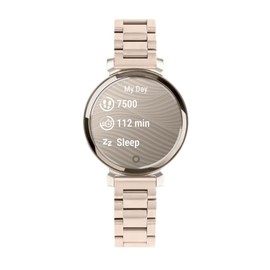 Haotop Stainless Steel Replacement Strap Compatible for Garmin Lily 2 Smartwatch (Champagne Gold)