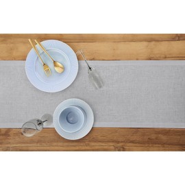 Solino Home Linen Table Runner 108 Inches Long – 100% Pure Linen Soft Grey Table Runner 14 x 108 Inch – Machine Washable Dining Fall, Thanksgiving, Christmas Table Runner – Fete