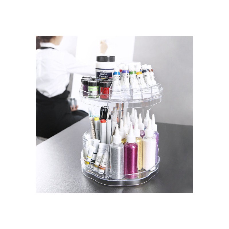 [Home & House] Turn On 360-Degree Rotating Cosmetic Organizer 2-Tier