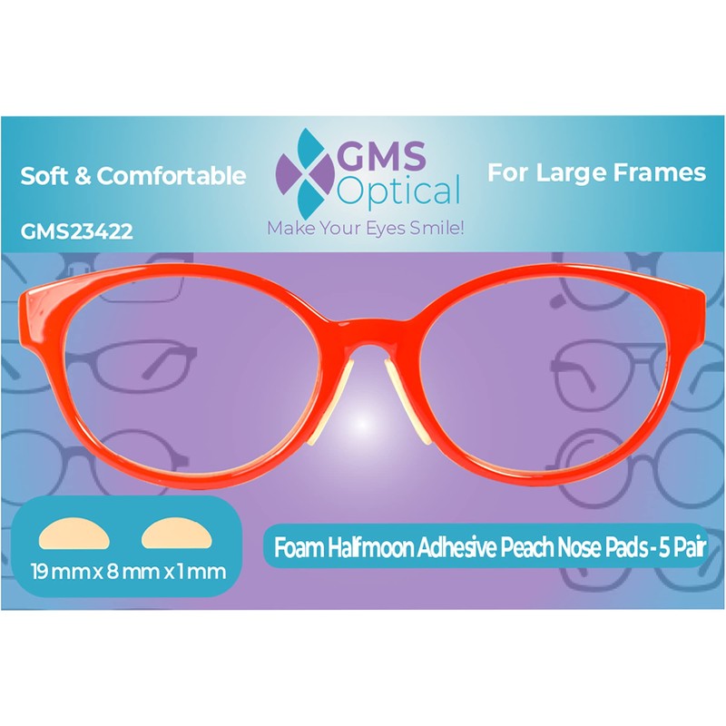 GMS Optical Ultra-Thin Quality Adhesive Halfmoon Felt Nose Pads -