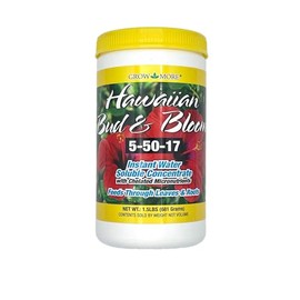Grow More Fertilizante Hawaiian Bud and Bloom 5-50-17 Libre de Urea - 1.5 libras de Fertilizante Potenciador de Floración Soluble en Agua para Flores - Alimento para Flores Alto en Fósforo para