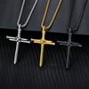 YL Men's Cross Necklace Stainless Steel Nail Cross Pendant Black